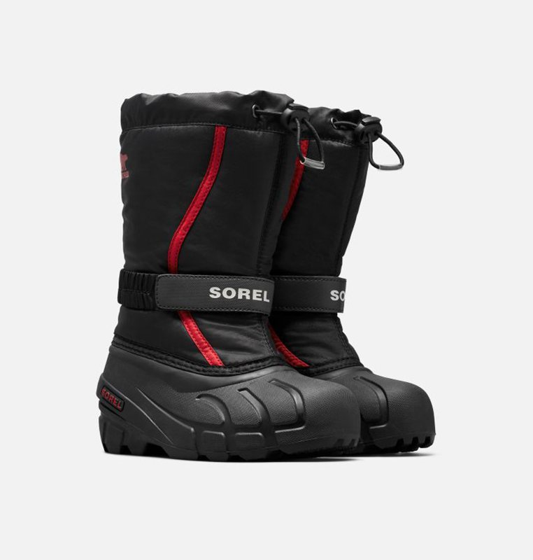 Sorel Çocuk Youth Flurry™ - Kar Botu Siyah/Kırmızı - 825-RBNKPD